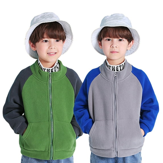 LYMAYTER Toddler Boys Girls Pullover Jacket Coat Spring Casual Colorblocked Zipper Top for Kids 2-12 Years Old