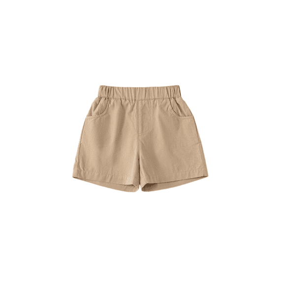 LYMAYTER Toddler Casual Cargo Shorts Girls Boys Solid Color Lightweight Summer Shorts Breathable Bottoms