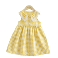 thumbnail image 1 of LYMAYTER Toddler Casual Dress Girls Cute Plaid Sleeveless Dress Kids Button Front Pleated A Line Dress 2-7Y, 1 of 7