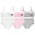 thumbnail image 1 of LYMAYTER Girls Toddler Soft Stretch Underwear Set Crop Cami First Time Beginner Training Bra Daily Wear, 1 of 8
