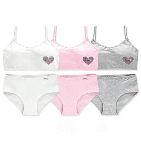 LYMAYTER Girls Toddler Soft Stretch Underwear Set Crop Cami First Time Beginner Training Bra Daily Wear