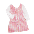 thumbnail image 1 of LYMAYTER Girls Tweed Plaid Dress Toddler Square Neck Puff Long Sleeve Dress Casual Party Princess Dress, 1 of 6