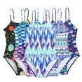 thumbnail image 1 of LYMAYTER Toddler Kids Bathing Suit Girls One Piece Summer Swimsuits for Girls Sports Printed Bikini Swimwear for 4-8 Years, 1 of 8