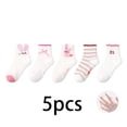 thumbnail image 1 of LYMAYTER Toddler Kids Boy Girls Thin Socks Baby Breathable Mesh Cute Print Socks Toddler Candy Color Socks for 1-8 Year Children Cotton No Show Socks with Grippers 5 Pairs, 1 of 9