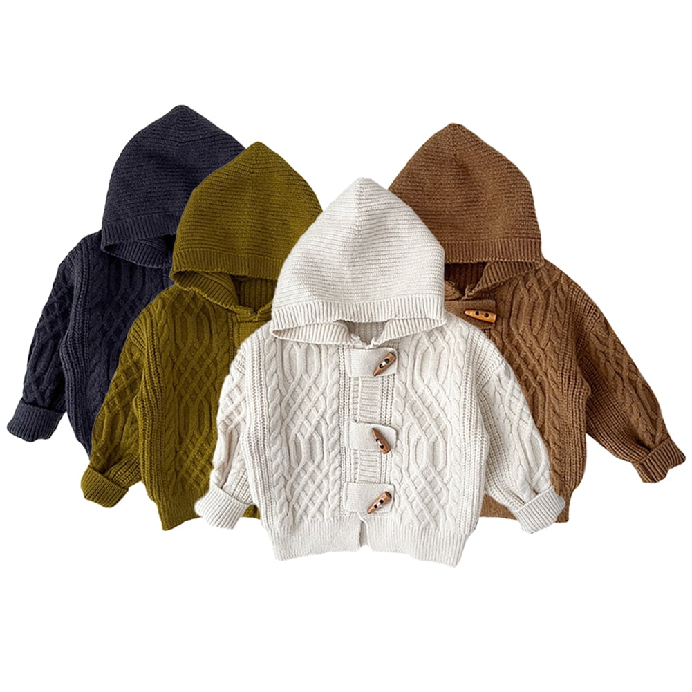 LYMAYTER Toddler Kids Cardigan Sweater Boys Girls Button down Knitted