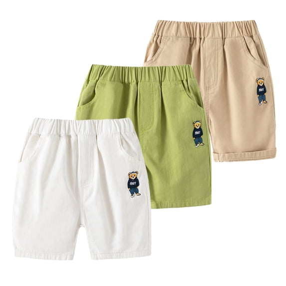 LYMAYTER Toddler Kids Casual Loose Shorts for Boys Summer Elastic Waist Cotton Shorts Baby Casual Cargo Shorts Pants 1-8T