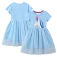 thumbnail image 1 of LYMAYTER Toddler Kids Girls Short Sleeve Shirt Dresses Baby Summer Casual Tulle Dress 1-8T, 1 of 9