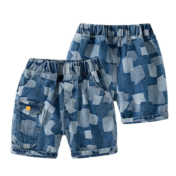 LYMAYTER Toddler Kids Jeans Shorts for Boys Summer Elastic Waist Denim Shorts Baby Casual Cargo Shorts Pants 1-8T