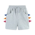 thumbnail image 1 of LYMAYTER Toddler Kids Solid Color Shorts with Elastic Rope for Boys 2-7 Years Old Summer Casual Shorts, 1 of 9