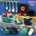 thumbnail image 1 of LYMAYTER Toddler Mini Pretend Cooking Set 28/61/71/83/86Pcs Kids Realistic Kitchen Cookware Play Food Learning Toy Green, 1 of 7