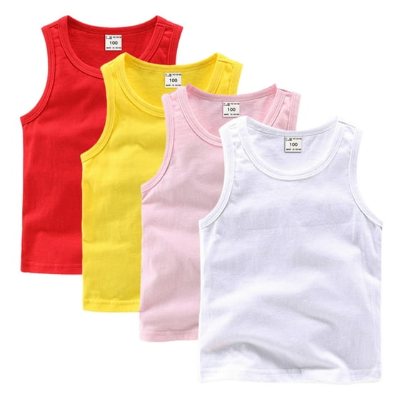 LYMAYTER Toddlers Baby Boys Cotton Undershirt Vest Kids Newborn Casual Sleeveless Tank Tops Summer Solid Color Vest T-Shirts 9M-10T