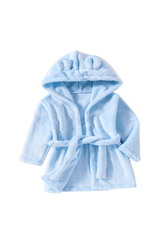 Toddlers Sleepwear Robe Girls and Boys Soft Hooded Robe Embroidery Bathrobe for All Seasons‌