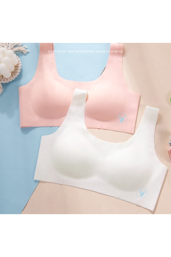 Training Bras for Girls 12-15 Solid Color Seamless First Bra Girls Wireless Sports Bras M-2XL