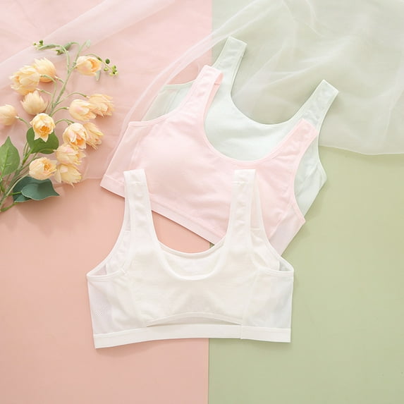 LYMAYTER Training Bras for Girls 7-12 Sports Seamless Bra Summer Lightweight Teen Wireless Bra 75-90A