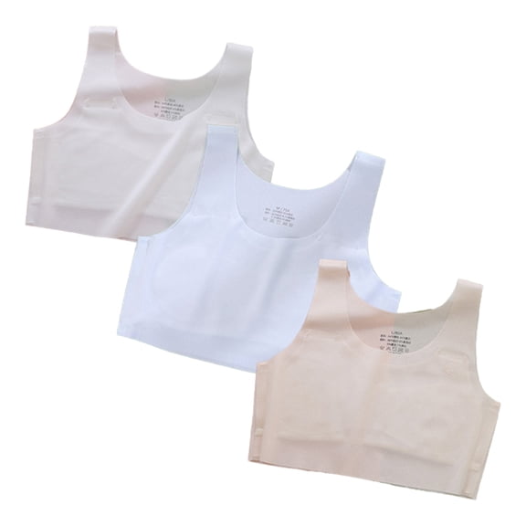 LYMAYTER Training Bras for Girls Comfort Soft Seamless Bra 9-13 Invisible Dig-Free Teen Bras M-2XL