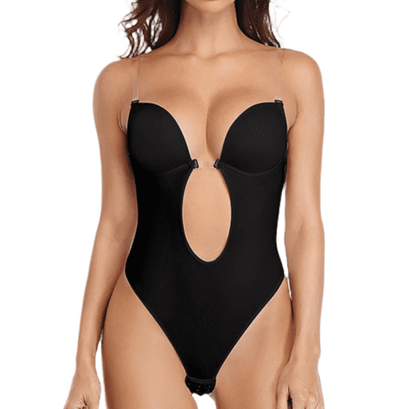 ‌LYMAYTER Tummy Control Shapewear Bodysuit for Women’s Backless Slimming Seamless Body Shaper Strapless Lingerie‌