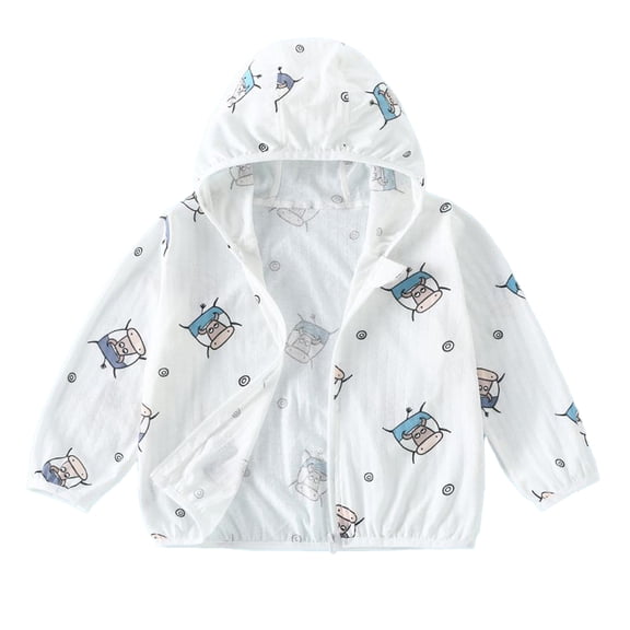 LYMAYTER Unisex Kids Baby Long Sleeve Hoodie Jacket Coats Toddler Rash Guard UPF 50+ Swim Outwear Tops 2-10 Years