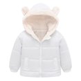 thumbnail image 1 of LYMAYTER Winter Kids Girls Cotton Jacket Baby Hooded Warm Jacket Toddler Solid Color Thickened Outerwear for 1-8 Years, 1 of 9