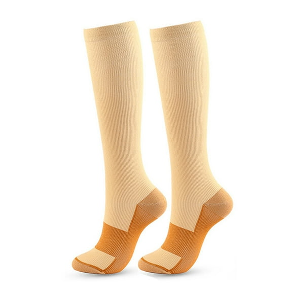 LYMAYTER Women Compression Socks 2PCS Men Solid Color Compression Long Socks Sport Knee High Socks S-XXL