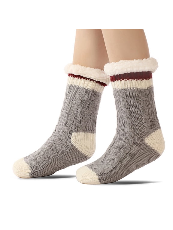 Women Fuzzy Warm Slipper Socks Winter Non Skid Indoor floor Socks Fleece Soft Grips Socks