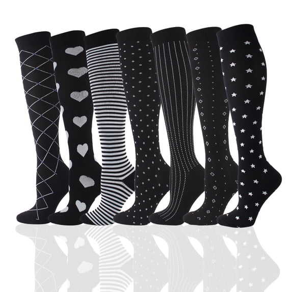 LYMAYTER Women & Men Compression Socks 1PC Calf Support Graduated Running Travel for Socks S-XL