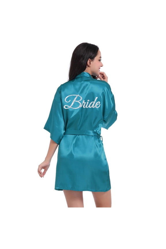 Women Silky Robes Soft Bride Bridesmaid Robes for S-2XL Fashion Short Kimono Bathrobe