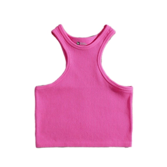 LYMAYTER Women Sport Tank Summer Fashion Halter High Neck Sleeveless Cute Crop Racerback for Tank Tops S-L