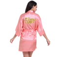 thumbnail image 1 of LYMAYTER ‌Women's Bridal Satin Robe‌ Short Kimono for S-2XL Rhinestones Wedding Party Bathrobe, 1 of 7