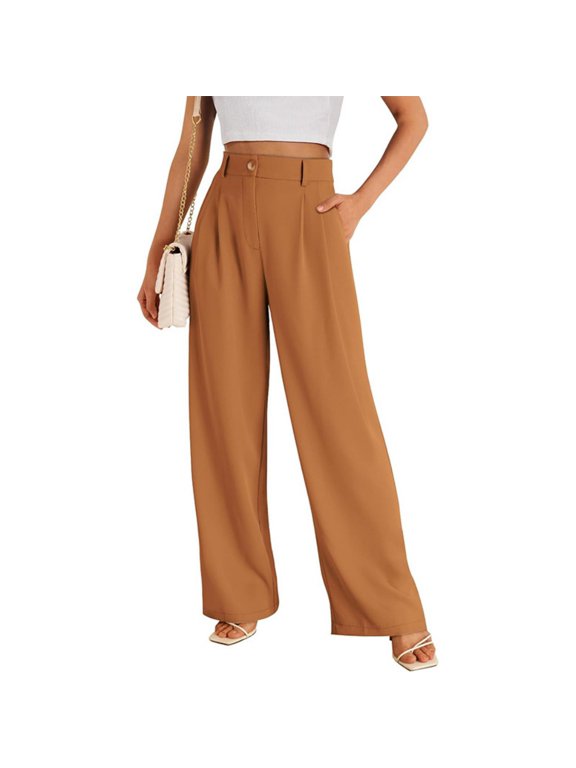 Women's High Waist Wide Leg Pants - Summer Business Casual Office Pants for XS-XL