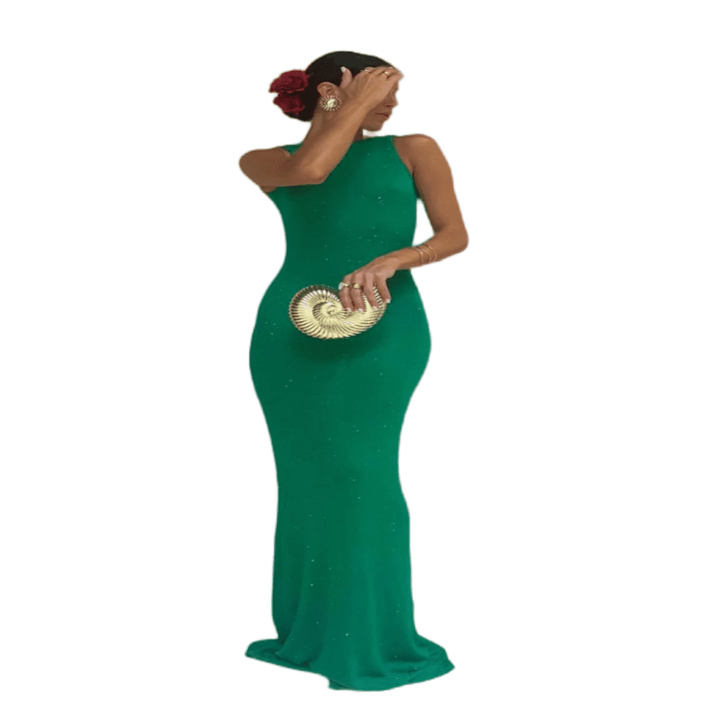 green knit backless dress Clothing : Maxi Dresses : 'Sancha' Forest Green Knit Maxi Dress