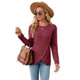 thumbnail image 1 of LYMAYTER Women's Knit Tops Female Solid Color Crewneck T Shirt Fall Winter Soft Long Sleeve Sweater S-2XL, 1 of 9