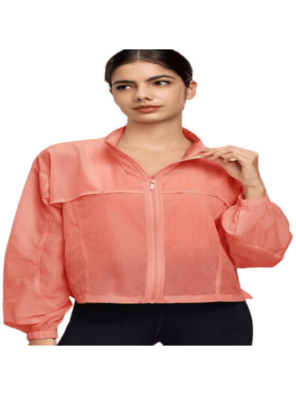 Women's Lightweight Sun Jacket UPF 50+ Full Zip Stand Collar UV Protection for Outdoor Hiking S-XL