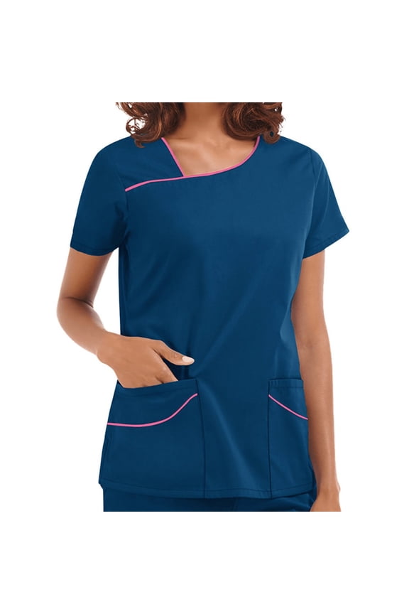 Women's Short Sleeve Nurse Uniform Medical Uniform for S-3XL Quick-Dry Medical Uniform Stretch Medical Uniform