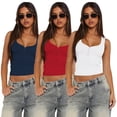 thumbnail image 1 of LYMAYTER Women's Summer Camisole Vest Leisure Tops Solid Color Slimming Tops S-XL, 1 of 4