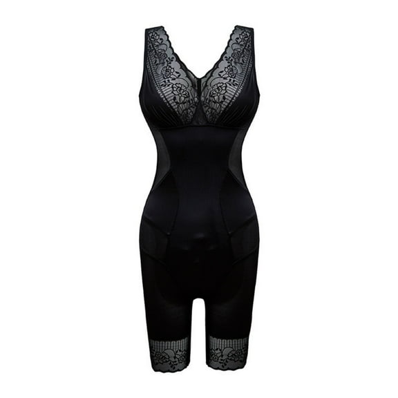 LYMAYTER Women’s Tummy Control Shapewear ‌Back Opening Body Shaper High-Cut Slimming Bodysuit‌