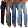 thumbnail image 1 of LYMAYTER Women's Wide Leg Jeans Baggy High Rise Stretchy Denim Pants Washed Retro Jeans S-2XL, 1 of 10