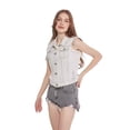 thumbnail image 1 of LYMAYTER Womens Denim Vest Sleeveless Button Cowboy Jacket Oversized Classic Casual Waistcoat S-6XL, 1 of 9