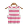 thumbnail image 1 of LYMAYTER Womens Knit Shirt Summer Crewneck Casual Tank Tops Female Striped Knit Tank S-L, 1 of 9