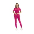 thumbnail image 1 of LYMAYTER Womens Nurse Uniform for XS-2XL Durable Medical Uniform Solid Color Short Sleeve 2-Piece Medical Workwear Set, 1 of 6