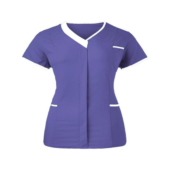 LYMAYTER Womens V-Neck Medical Workwear Quick-Dry Medical Scrub Tops for S-3XL