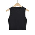 thumbnail image 1 of LYMAYTER Womens Vest Tops Summer Solid Color Knit Shirt Female Sleeveless Tretch Tank S-L, 1 of 8