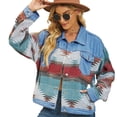 thumbnail image 1 of LYMAYTER Womens Washed Denim Jacket Colorblocking Casual Cowboy Outwear Spring Fall Long Sleeves Jeans Jacket S-XL, 1 of 9