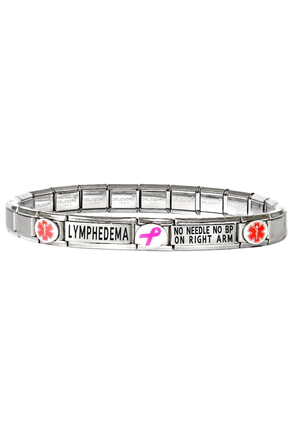 LYMPHEDEMA Medical Alert ID Bracelet - NO NEEDLE NO BP ON RIGHT ARM - SIZE OPTION C