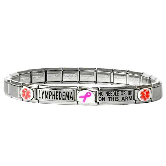 LYMPHEDEMA Medical Alert ID Bracelet - NO NEEDLE NO BP ON THIS ARM - SIZE OPTION D