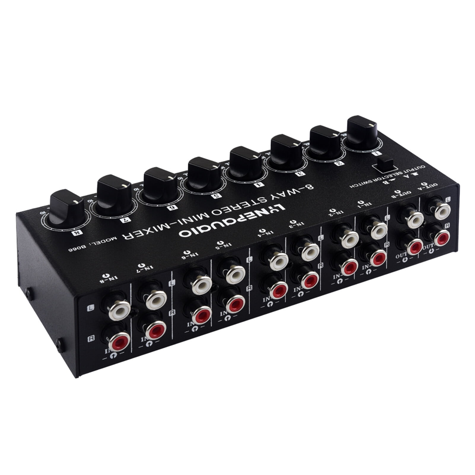 LYNEPAUAIO B066 Mini Stereo 8 Channel Passive Mixer RCA Portable Audio ...