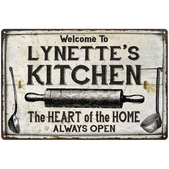LYNETTE'S Kitchen Farmhouse Sign Gift 8x12 Metal 208120033438