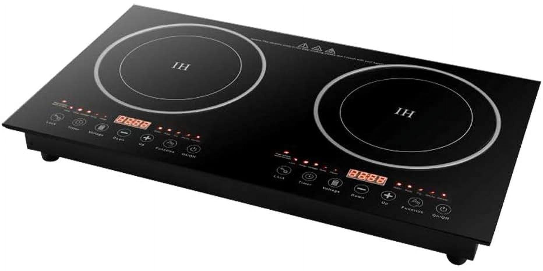 LYNICESHOP Double Induction Cooktop Cooke, 2400W Countertop Digital Display Electric Dual Induction Cooker Burner Stove Electric Countertop Burner Touch Sensor Control Stove Dual Hot Plate