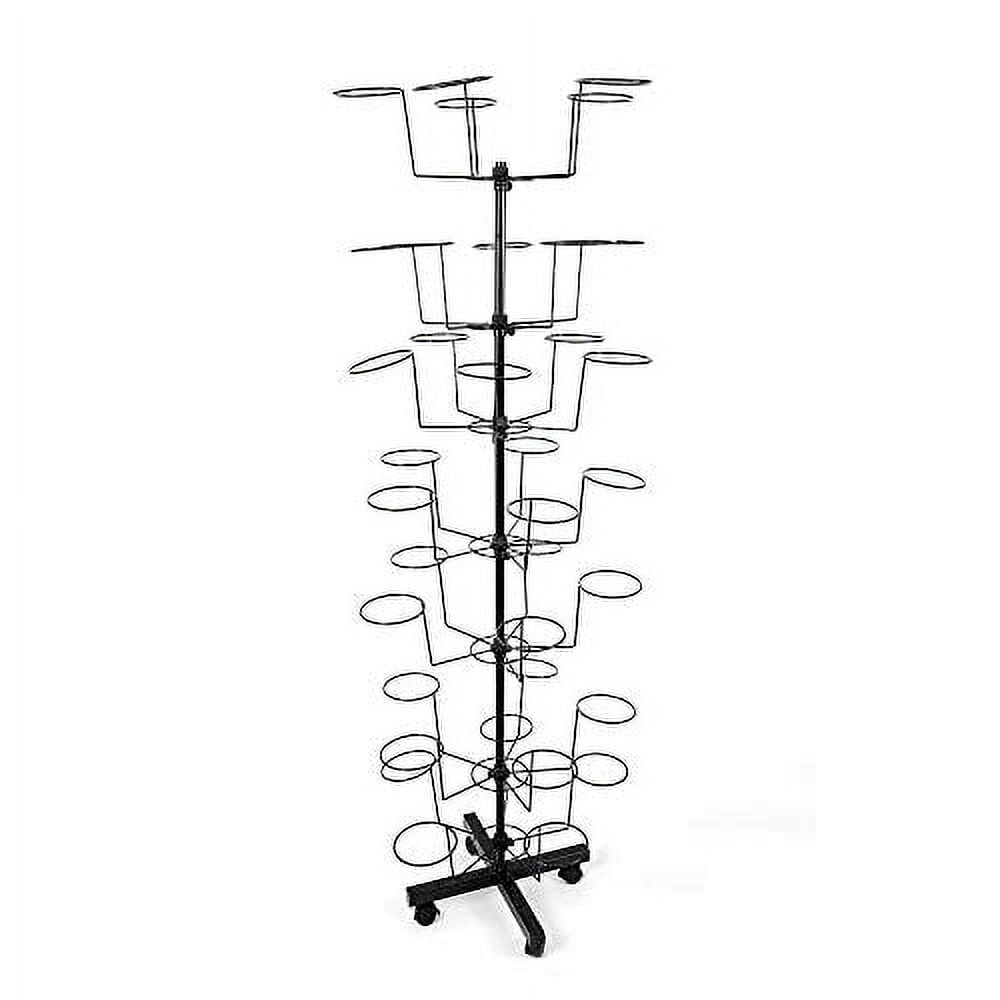 Rotating Display Rack With Wide Base LYNICESHOP Hat Rotating Display Rack Stand, 7-Tier Hat Cap Display ...
