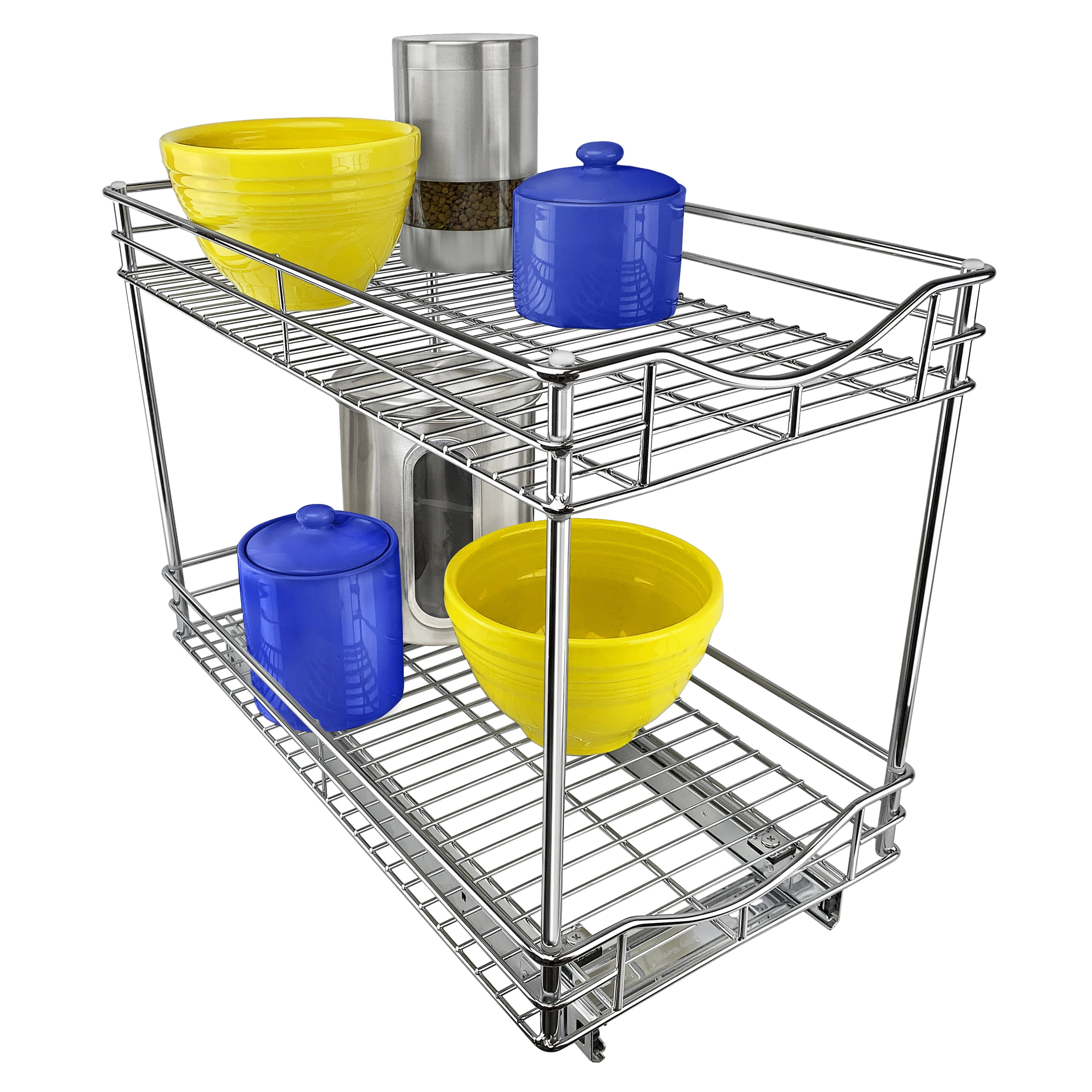 Chrome 21" Two-Tier Pull Out Cabinet Organizer