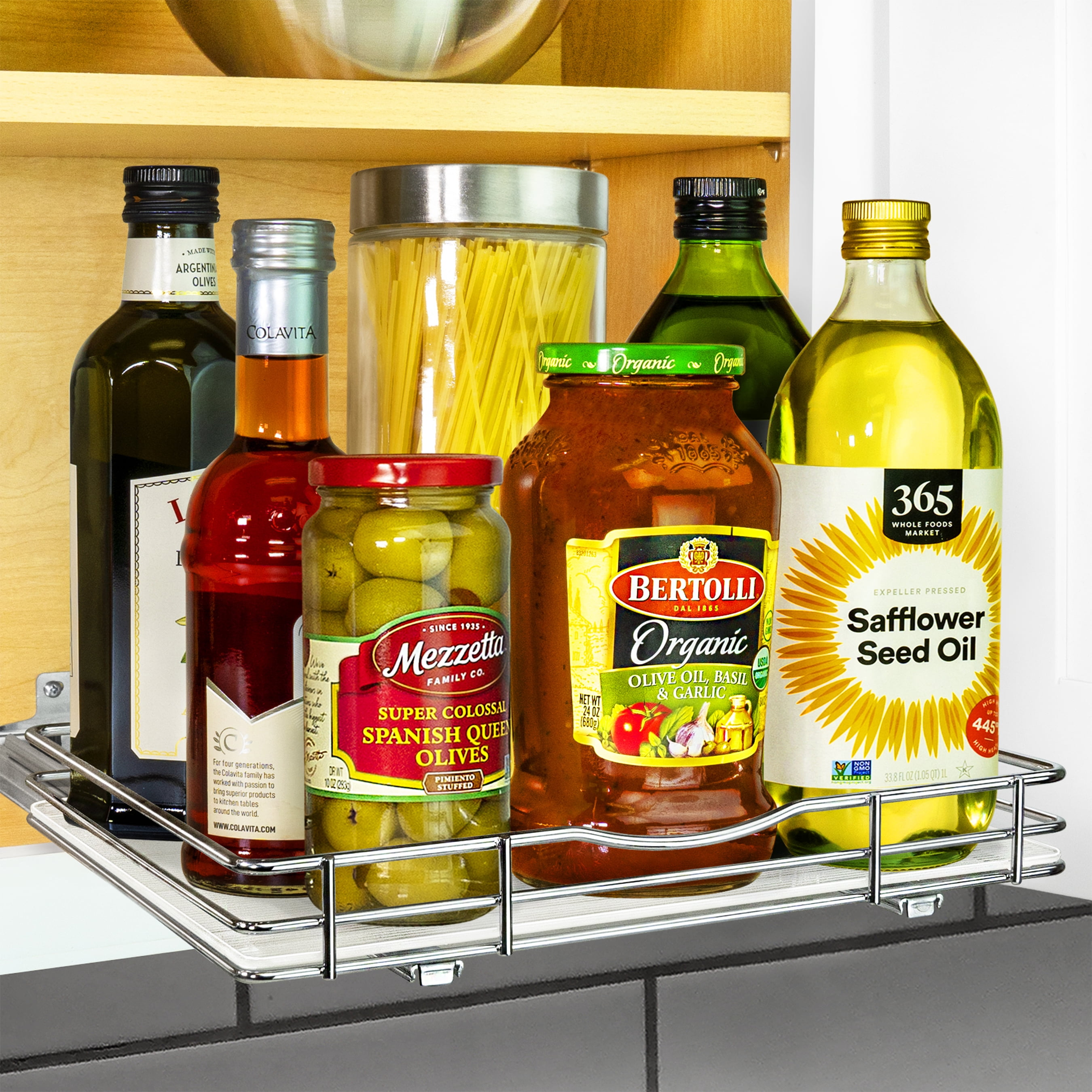 LYNK PROFESSIONAL Pull Out Spice Rack for Kitchen Cupboards, Pantry Shelves Inside Storage, 121